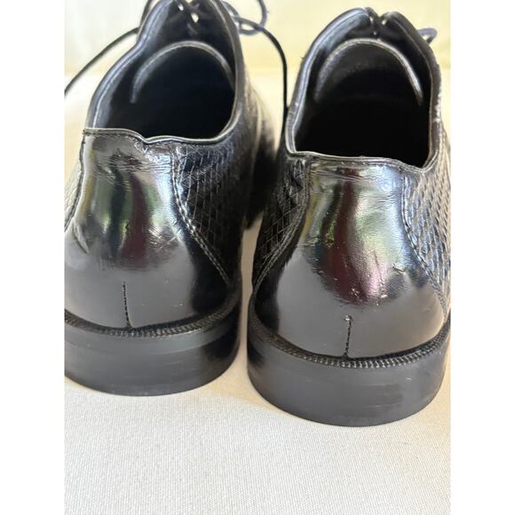 Stacy Adams Mens Lace Up Oxfords 8 Black Leather Derby Brogue Dress Shoes - Picture 2 of 8